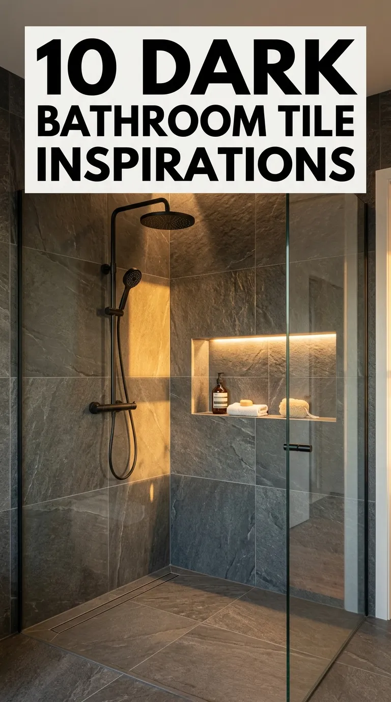 10 Dark Bathroom Tiles Ideas