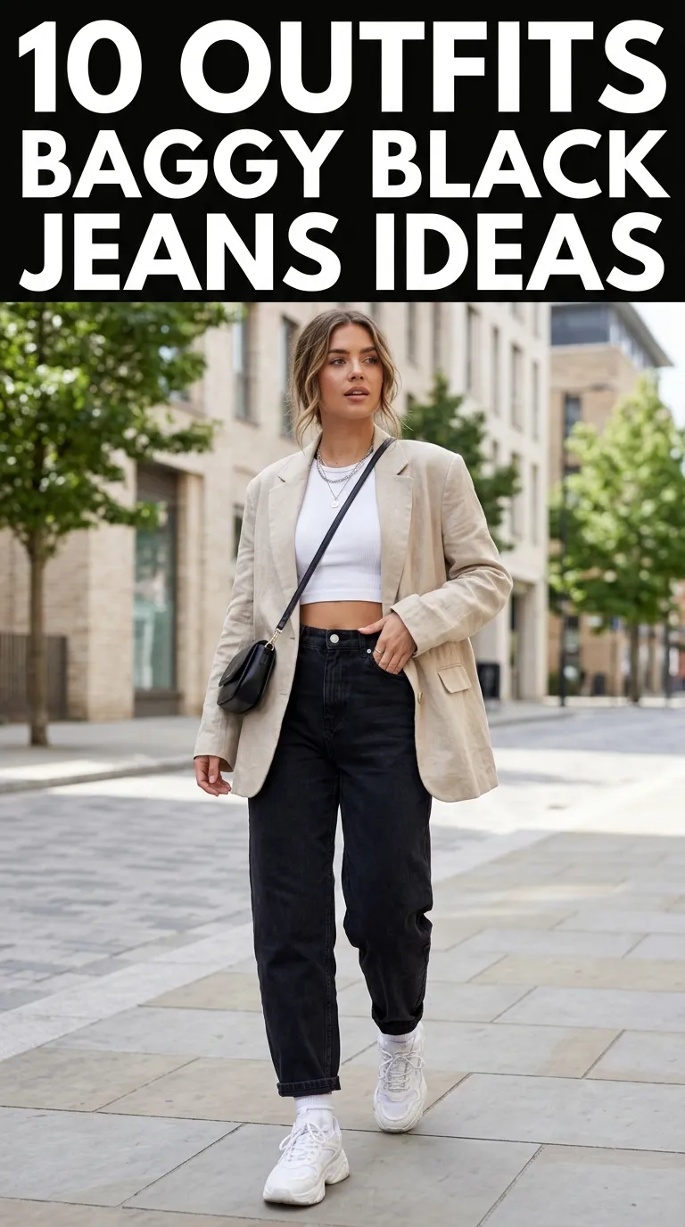 10 Outfits Baggy Black Jeans Ideas