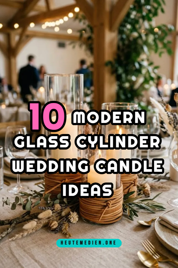 10 Modern Glass Cylinder Wedding Candle Ideas