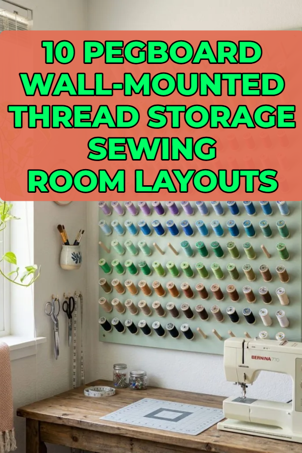 10 Pegboard & Wall-Mounted Thread Storage Sewing Room Layouts