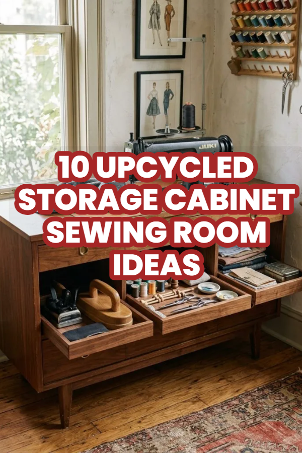 10 Upcycled Storage Cabinet Sewing Room Ideas