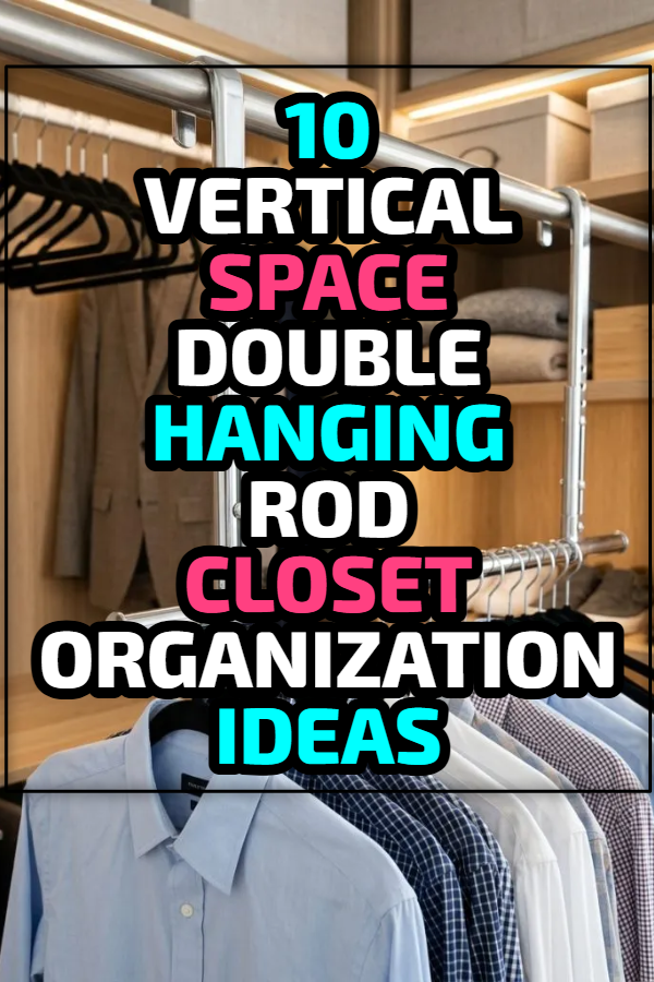 10 Vertical Space Double Hanging Rod Closet Organization Ideas