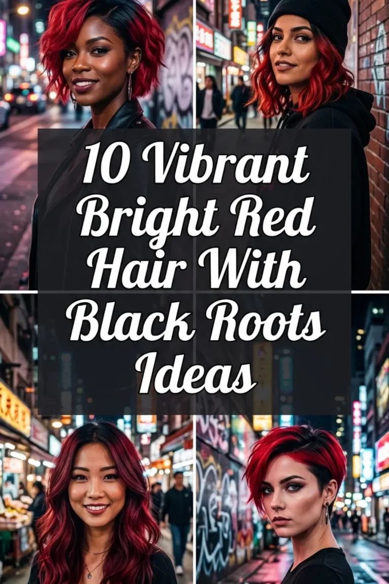 10 Bright Red Hair With Black Roots Ideas
